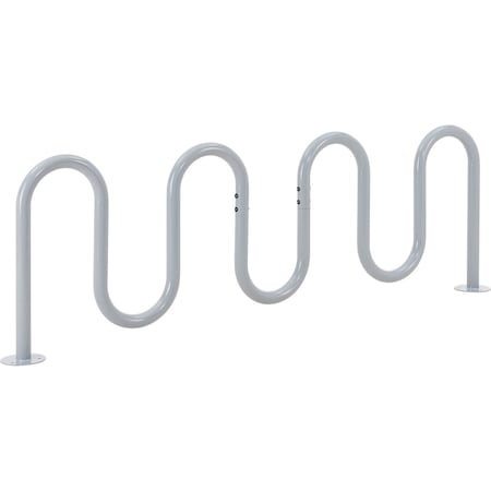 Global Industrial Deluxe Wave Bike Rack, 9-Bike Capacity, Flange Mount, Gray 670354GY